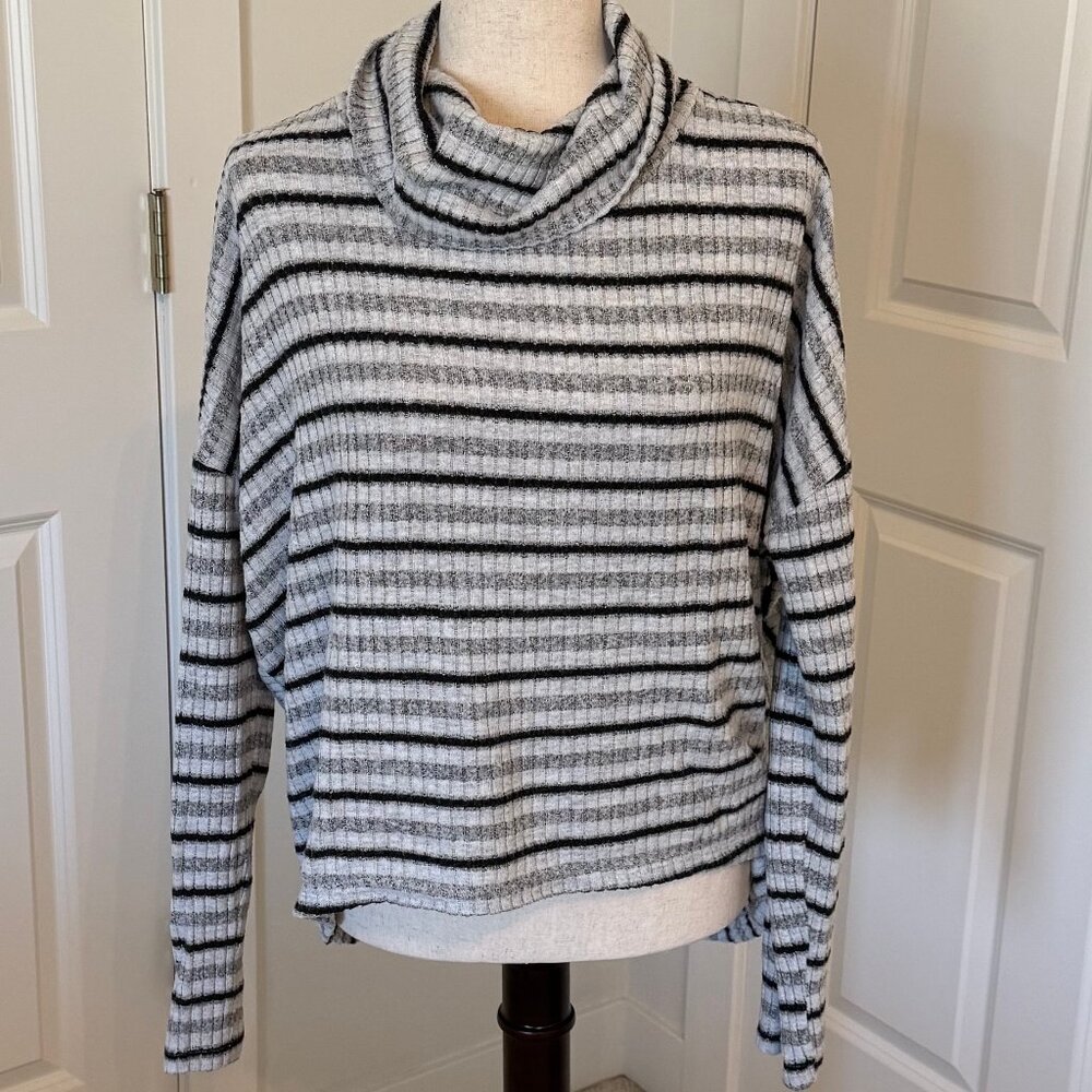 Anthropologie Saturday Sunday Striped Cowl Neck Sweater Sz M